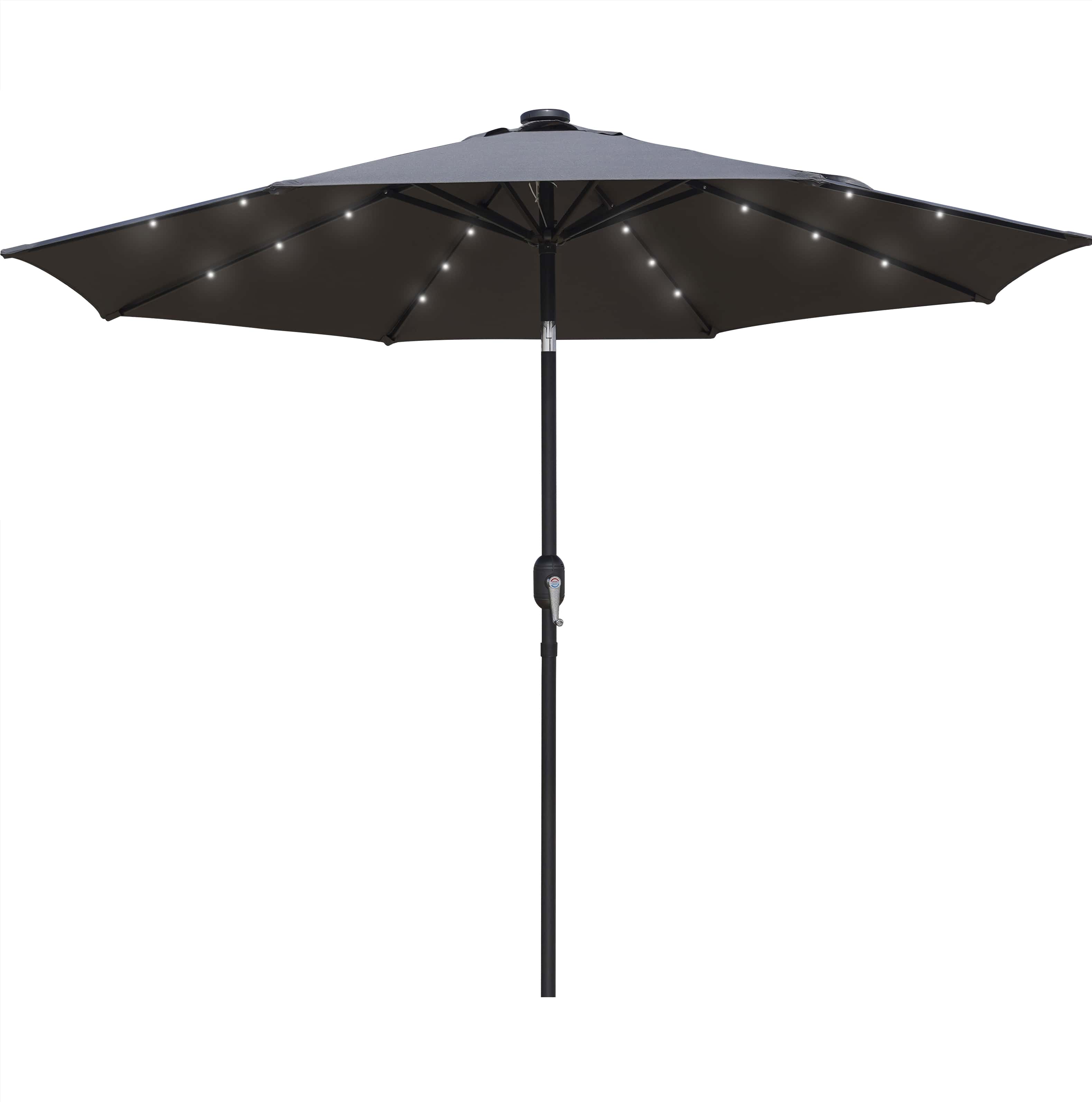 LeisureMod - Wholesale Patio Umbrella - Sierra Modern 9ft Solar LED Patio Garden Umbrella12