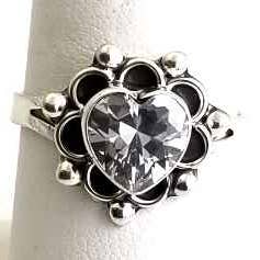 Sterling Silver Heart of Taxco .925 Swarovski Crystal Ring for wholesale by Costello International
