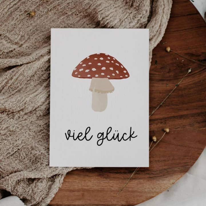 Postcard Luck - Toadstool for wholesale by Tilda&Theo