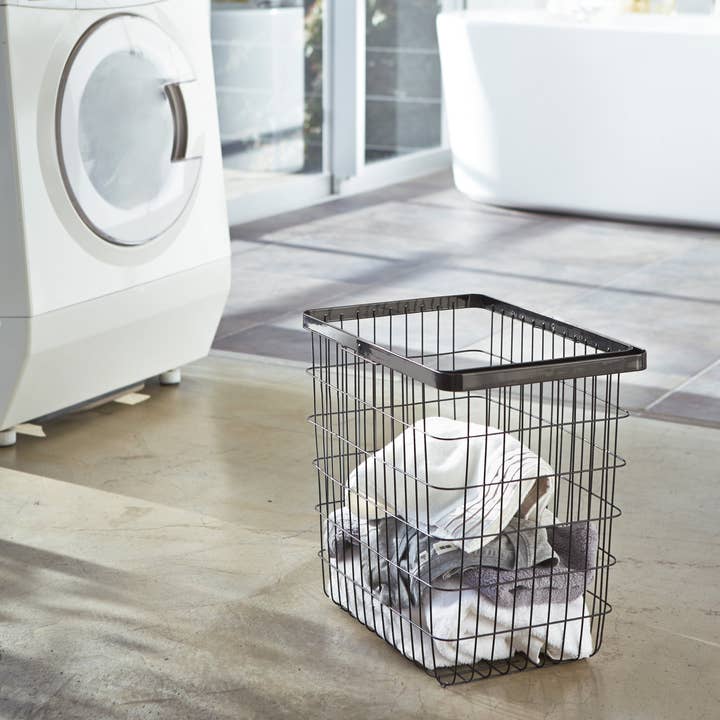 Yamazaki Home - Wholesale Laundry Basket - Tower Wire Basket - Steel - Large
