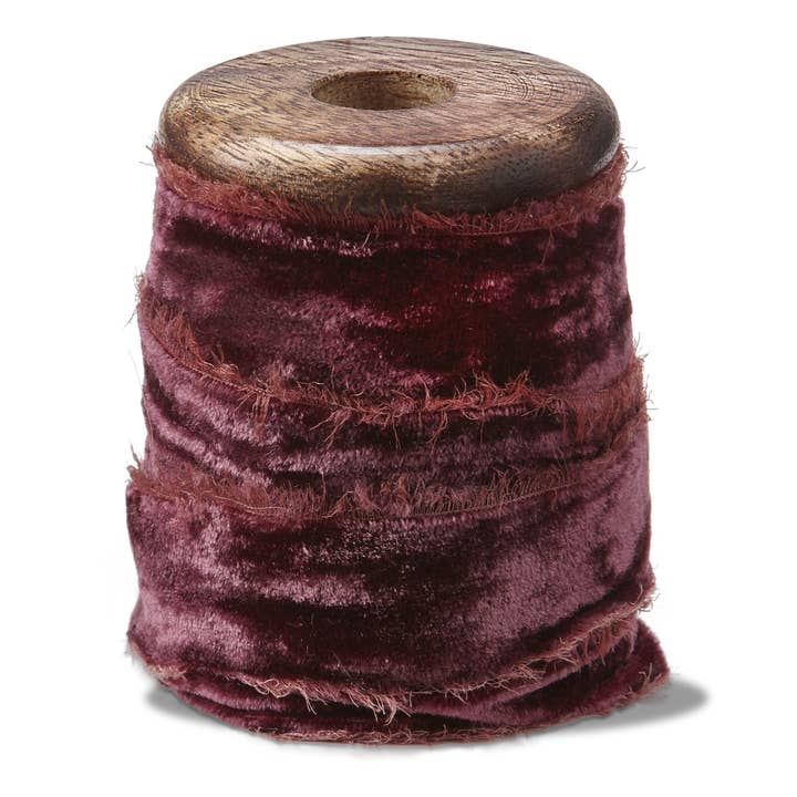 tag - Wholesale Ribbon - Gift Wrapping - Velvet Ribbon Spool 20Mm/5Yd - Plum