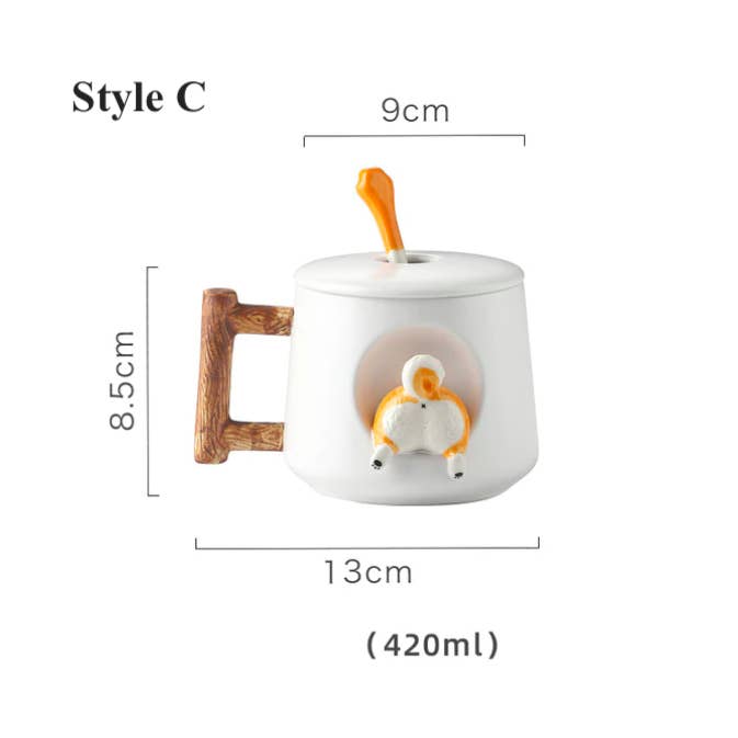 Homerely (We Cover All Import Duties) - Wholesale Coffee Mug - Shiba Inu Mug With Lid & Spoon2