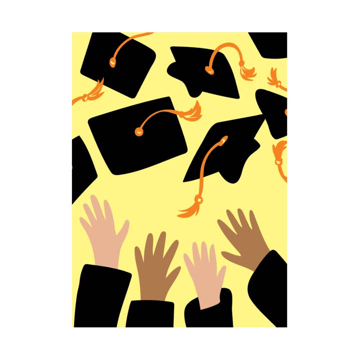 Hats Off - Graduation Greeting Card for wholesale by GreatArrow Graphics