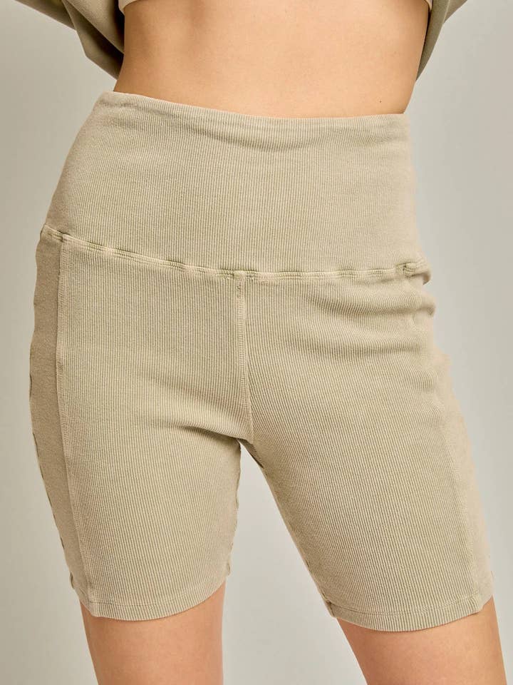 Tasha Apparel Wholesale - Wholesale Athletic Shorts - Women's - Mineral Wash Ribbed Tummy Control Biker Shorts17