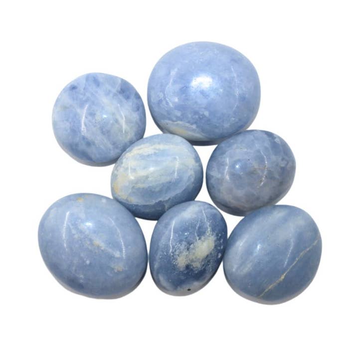 Palm Stones - Blue Calcite, 2lb for wholesale by Earths Elements Wholesale