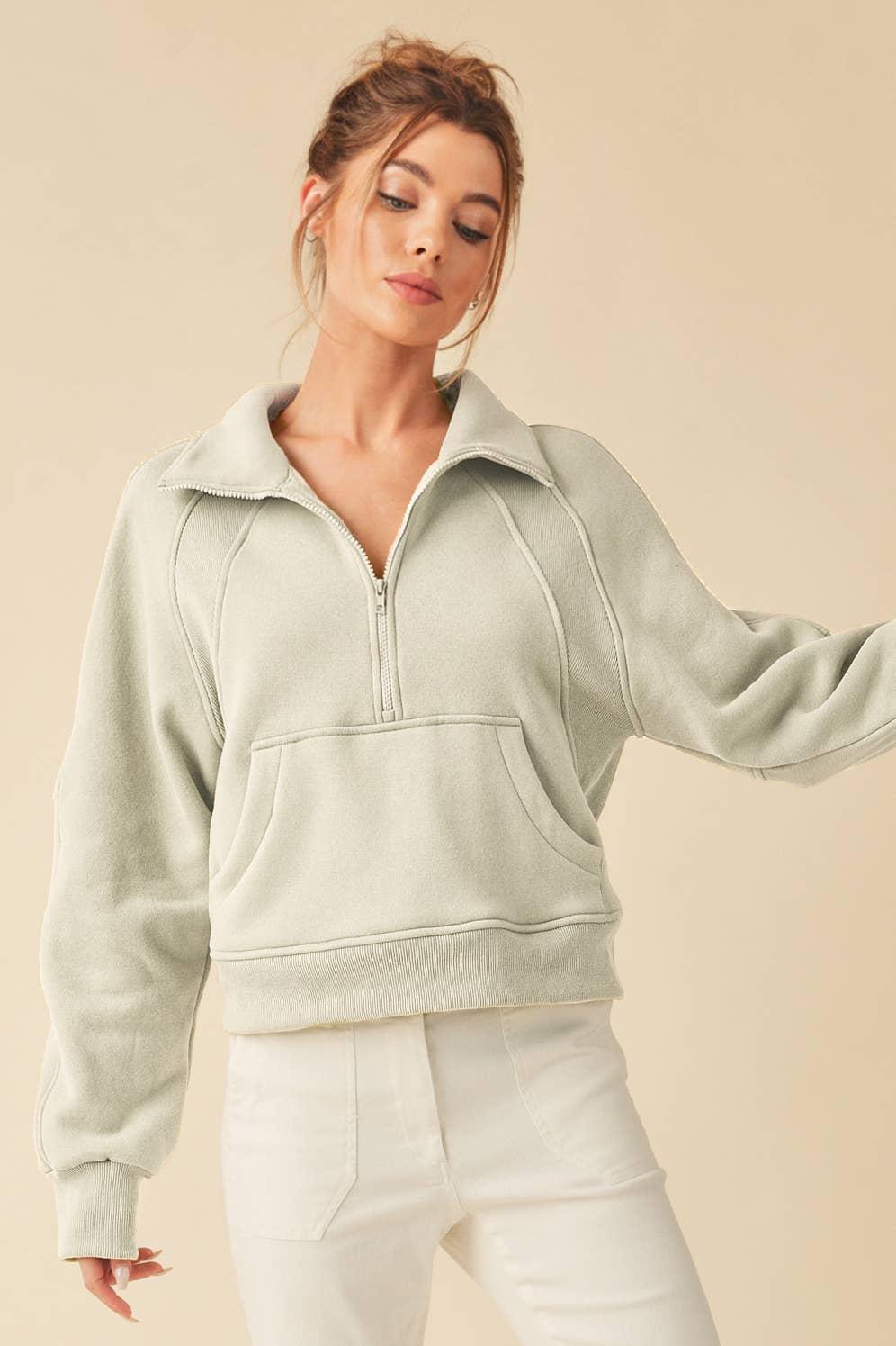 AEMI + CO - Vente Sweat à capuche – femme - Sweat à capuche demi-zippé Drea 946CK 633