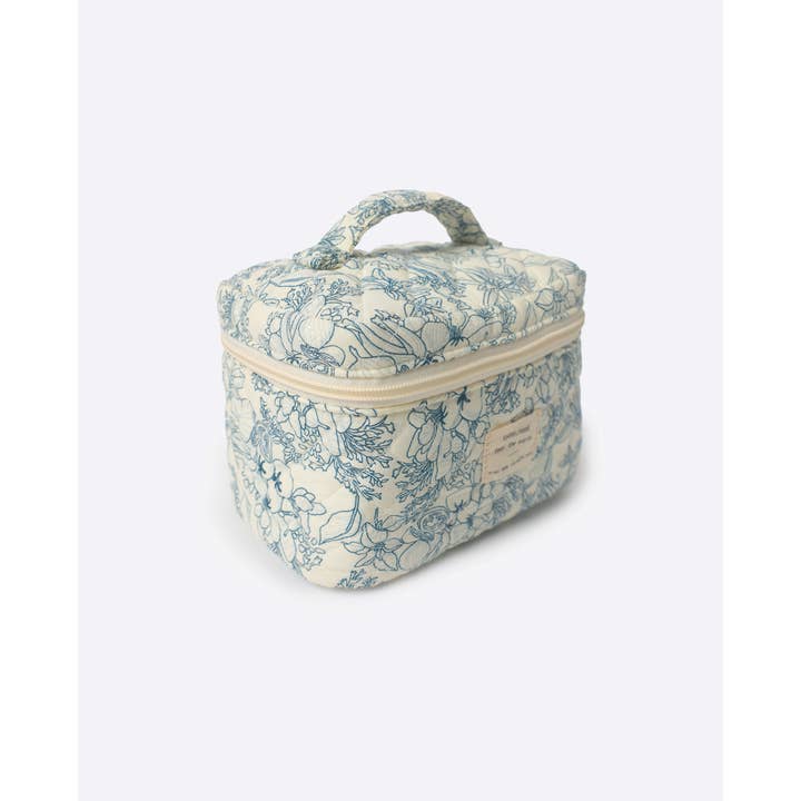 Blu Admas Beauty Case Compatto Manico Toile De Jouy in vendita all'ingrosso su Faire1