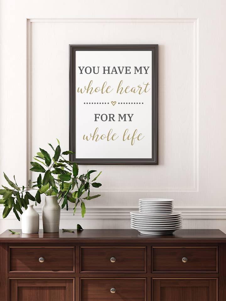 Tienes todo mi corazón para toda mi vida Imprimir para venta al por mayor de Homemade Hollydays Wholesale