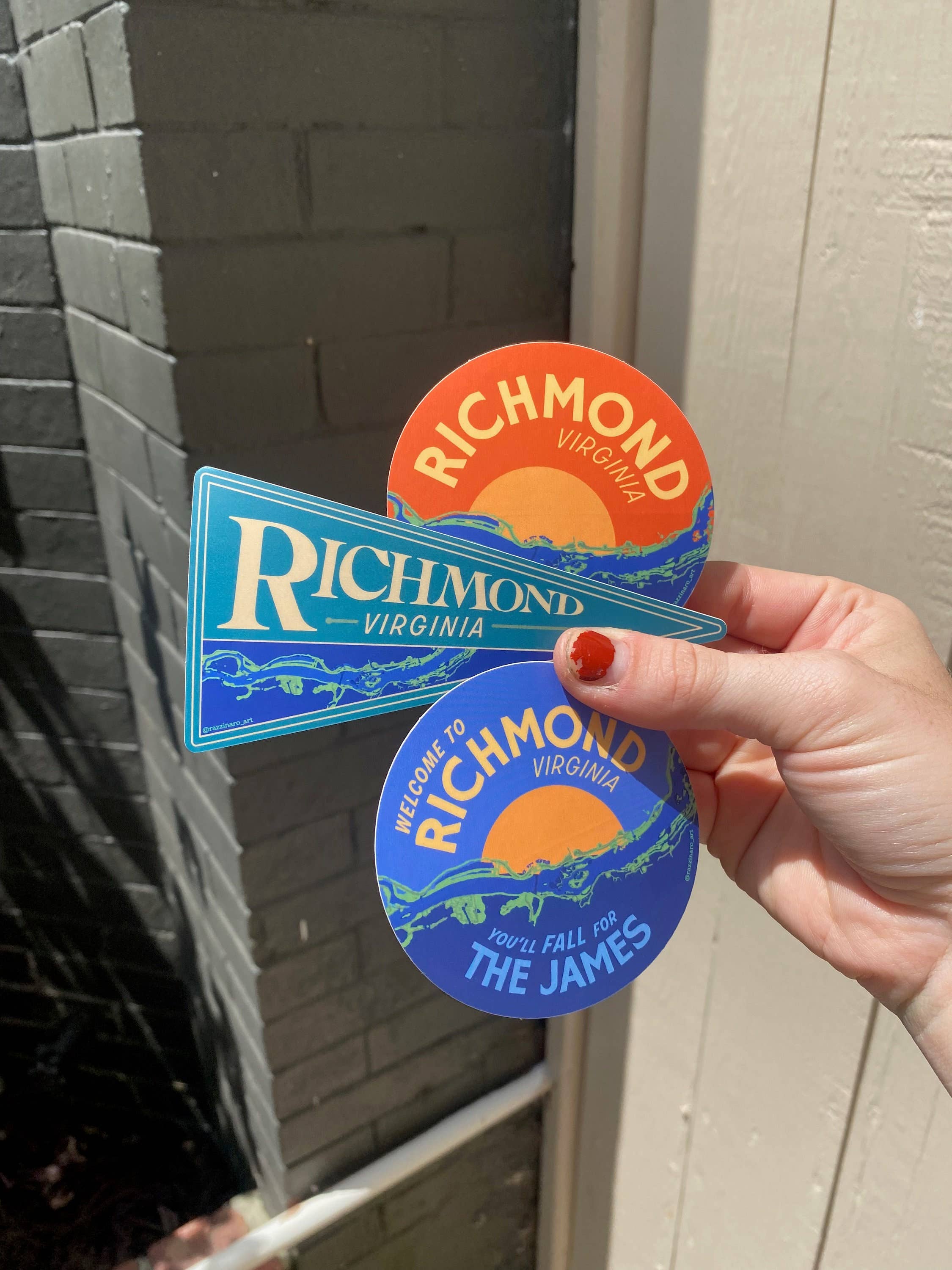 Three to the Em Prints - Wholesale Sticker - Richmond, Virginia Sticker Set, RVA, James River1