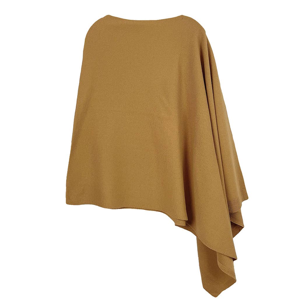 Fashion City – Engroshandel Poncho - Dame – Mørk Tone Solid Diamond Shape Tørklæde Poncho1