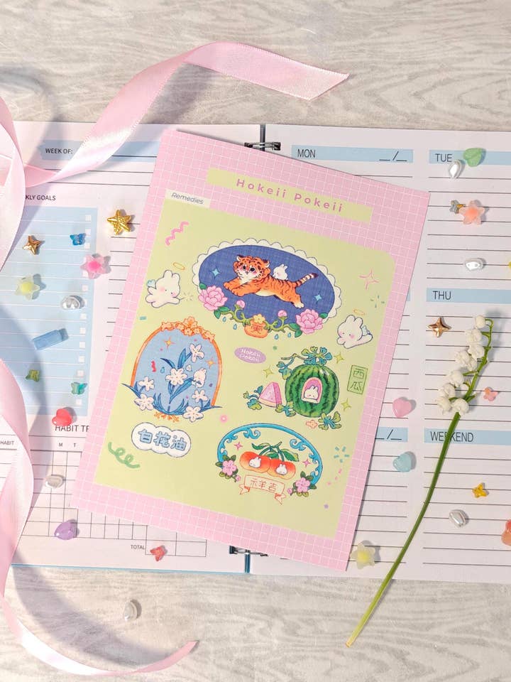 Sticker Sheet ~ Chinese Remedies for wholesale by Hokeii Pokeii