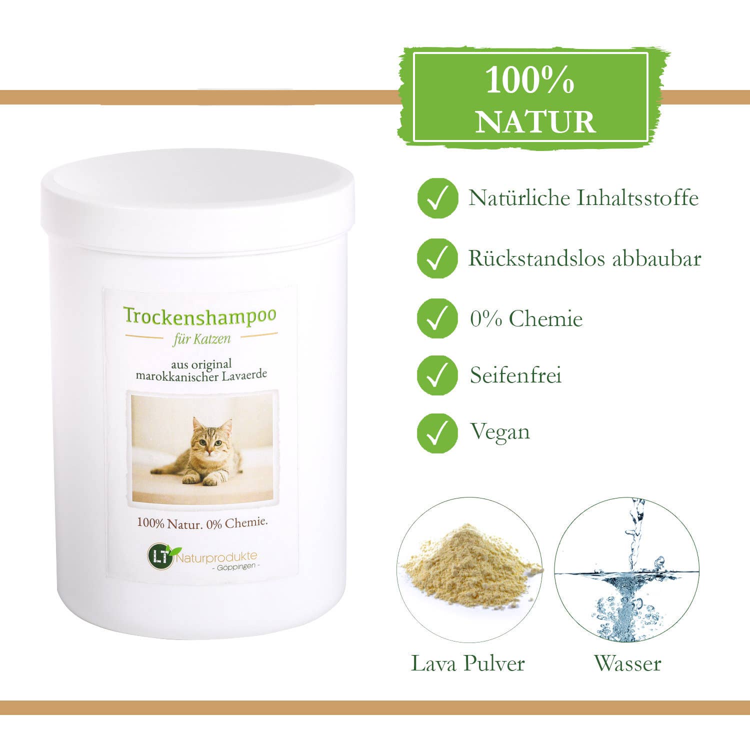 LT-Naturprodukte - Wholesale Pet Grooming Aid - Dog - Dry shampoo for cats - with original Moroccan lava1