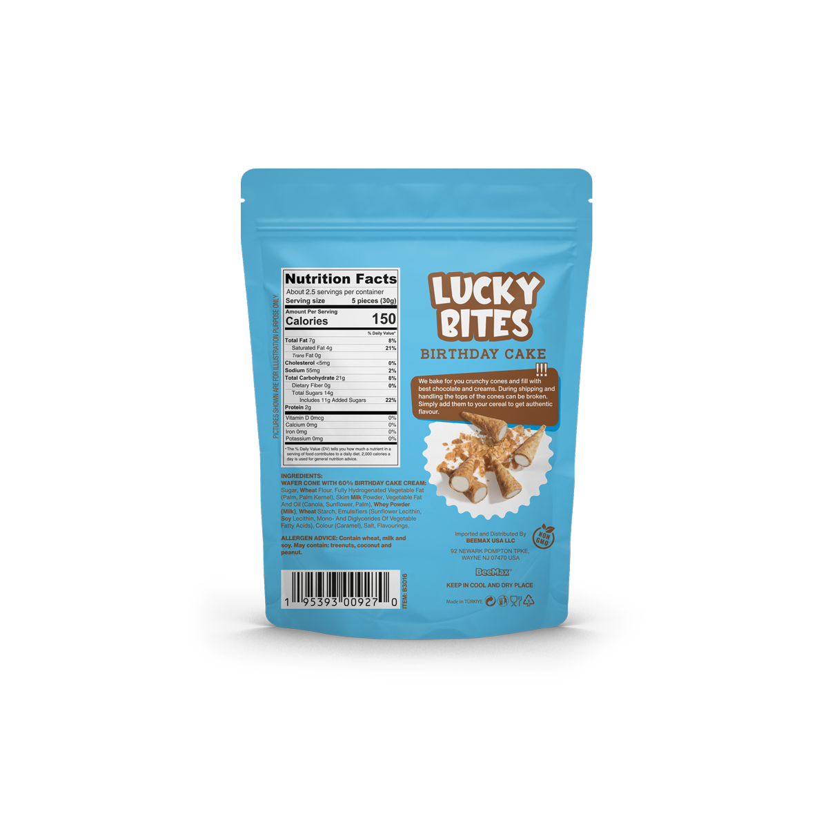 Beemax - Wholesale Chocolate - Lucky Bites – Birthday Cake Flavor 2.82 oz1
