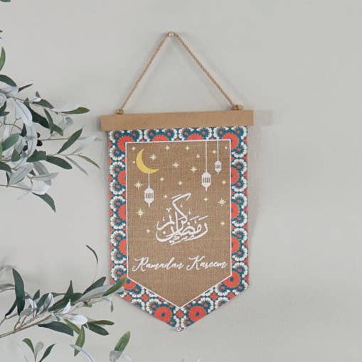 Ramadan Kareem Burlap Pennant for wholesale by Days of Eid