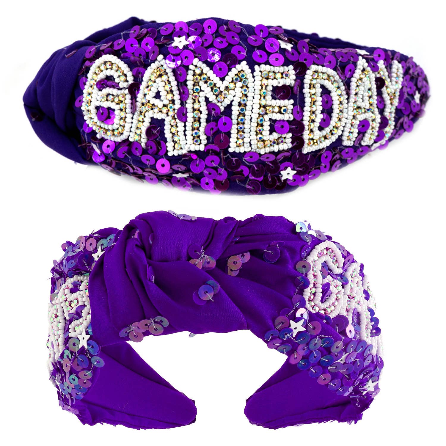 SP Sophia Collection - Wholesale Fashion Headband - Women's - Game Day Top Knotted Jeweled Beaded Headband 3