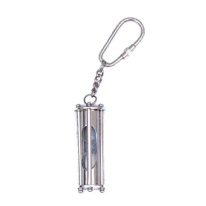 Chromen zandloper sleutelhanger 6" voor wholesale door Hampton Ironworks