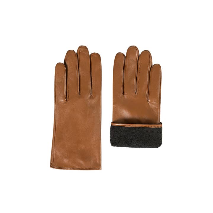 2185-03-10 LEATHER GLOVES BROWN for wholesale on Faire2