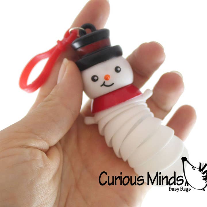 1 kleiner Wackelschneemann auf Clip Fidget Wiggle Articulated für den Großhandel von Curious Minds Toys