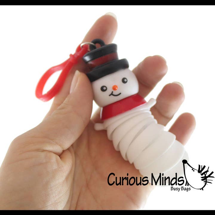 1 Small Wiggle Snowman on Clip Fidget Wiggle Articulated for wholesale by Curious Minds Toys