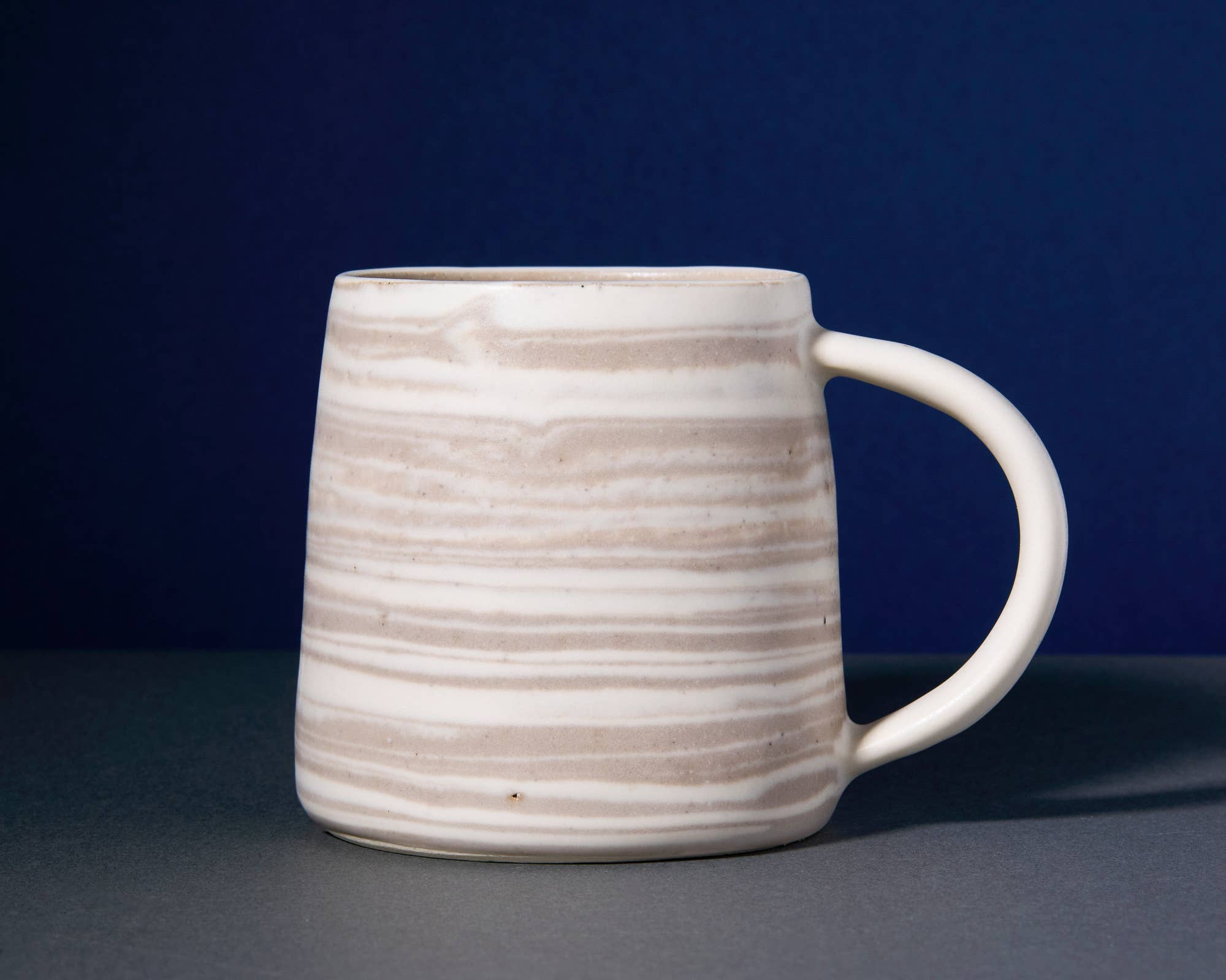 Messy Jessy Ceramics - Wholesale Coffee Mug - Ceramic Mugs - Soft White & Brown 12 oz. 6