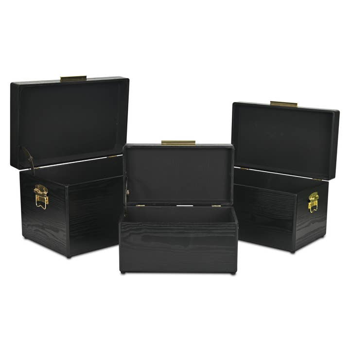 Cheungs Home Decor - Wholesale Trunk - Sable Set of 3 Trunks with Gold Handles10