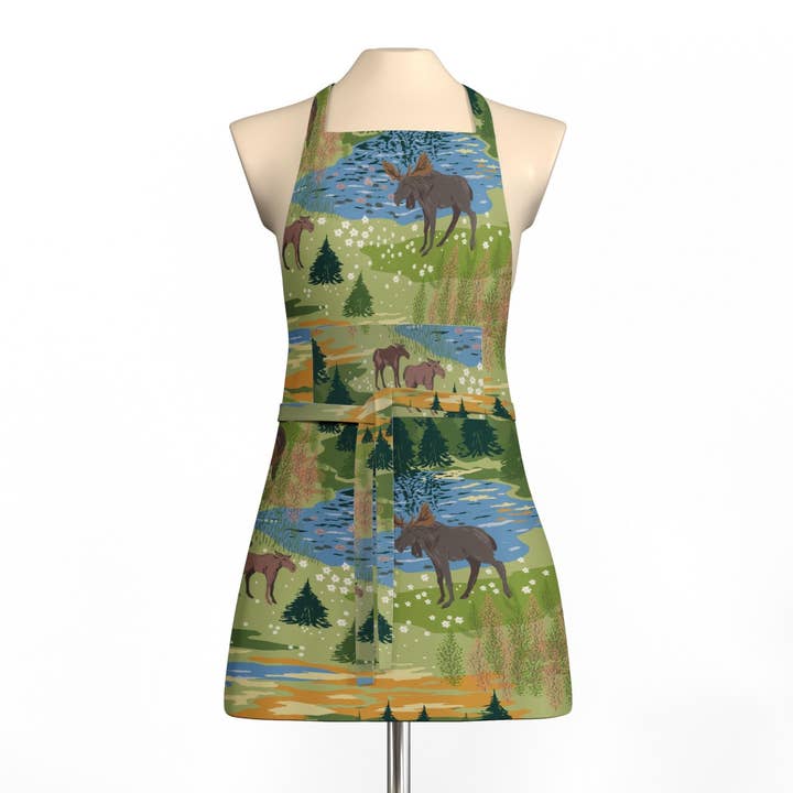 Elk Rijk Groen Schort Met Zak voor wholesale door Arvidssons Textil
