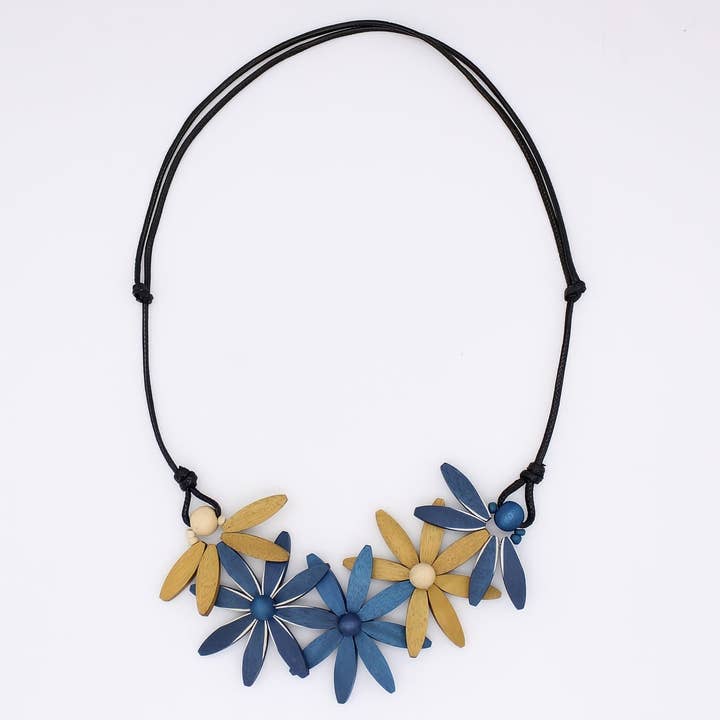 Blue Garland Nectar Statement Necklace for wholesale by Sylca Designs