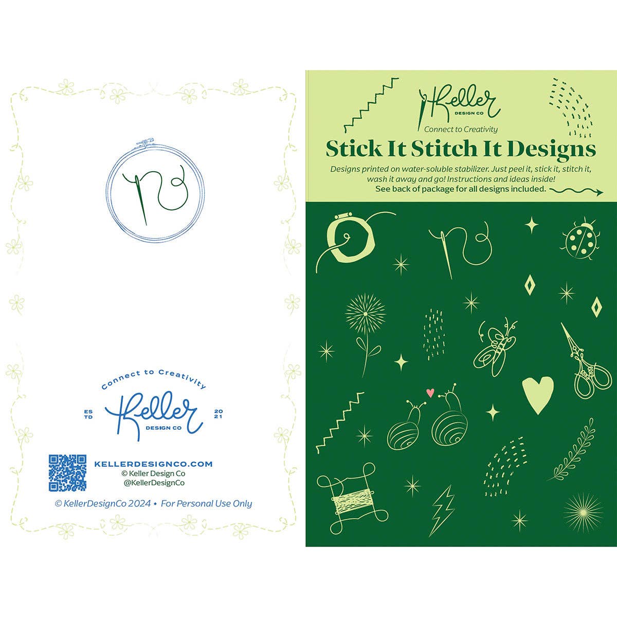 Keller Design Co. - Wholesale Embroidery/Cross Stitch Supplies - Stick It Stitch It Water Soluble Embroidery Patterns-Forever Wild10