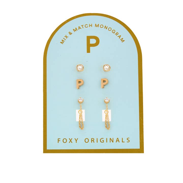 Foxy Originals - Wholesale Jewelry Set - Monogram Collection | Alphabet Mix & Match Earrings Pack17