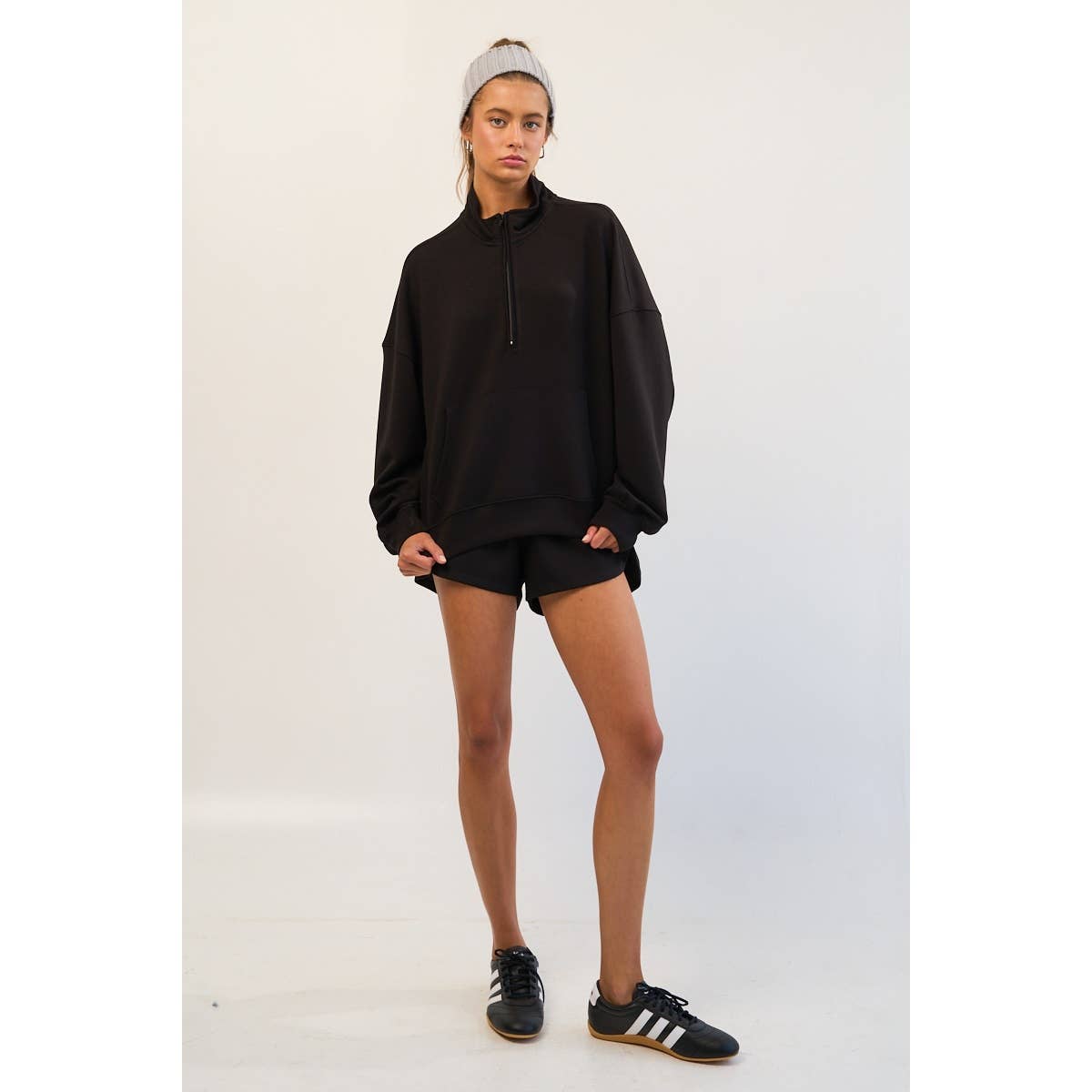 The GREii - Wholesale Sweatshirt - Women's - Mock Neck Half Zip Up Sweatshirt7