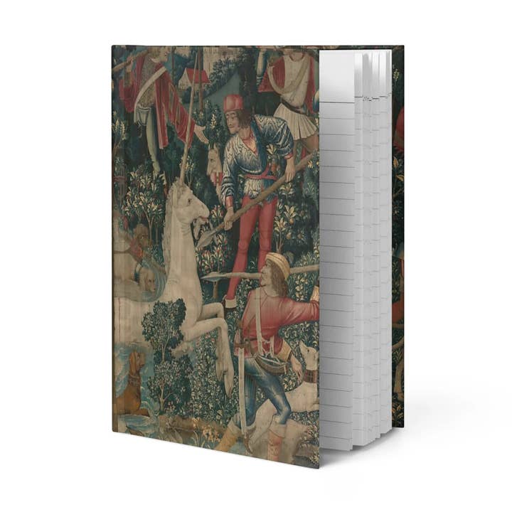 The Unicorn Crosses a Stream matte hardcover journal for wholesale by Blackstar art
