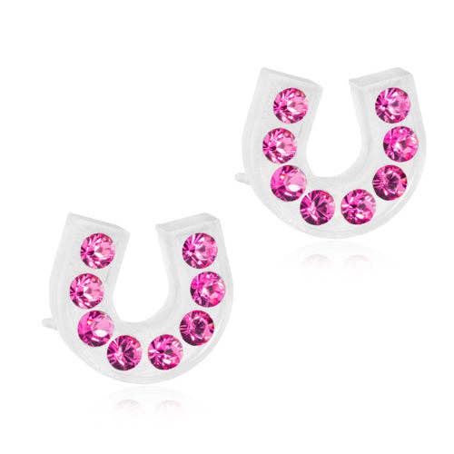 Medical Plastic Brilliance Horse Shoe 7mm Earrings for wholesale by Blomdahl (Australia)