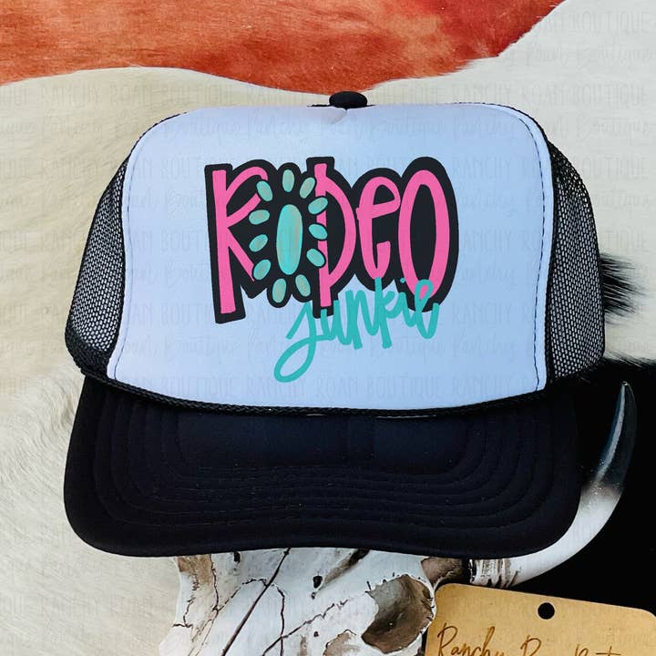 Gorra vaquera Rodeo Junkie con parte delantera de espuma para venta al por mayor de Ranchy Roan Boutique