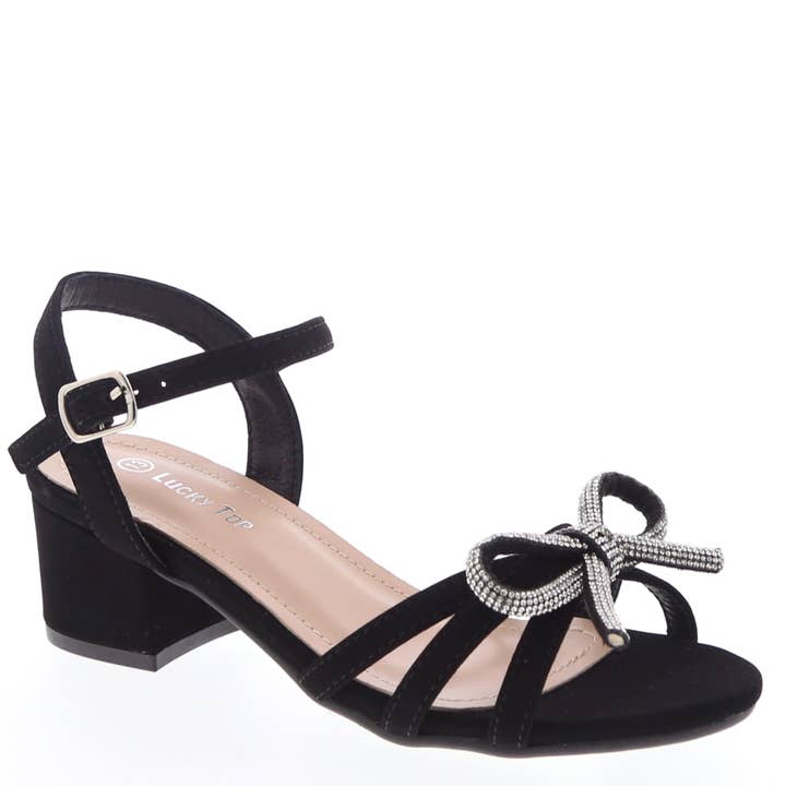 Lot de 18 paires de sandales à bride cheville avec nœud scintillant pour fille Lucky Top DIAMOND-90K - 14,85 €/paire pour la vente par Mars Sky Shoes Wholesale