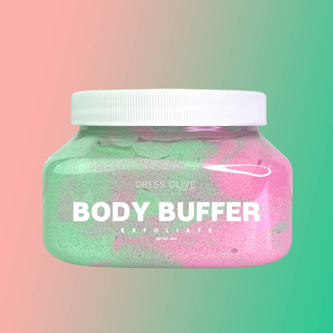 Dress Olive Beauty – Engroshandel Bodyscrub/eksfolierende produkt – AGURK MELON & JORDBÆR KROP BUFFER