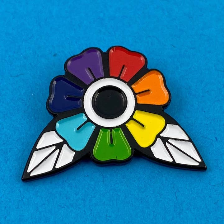Pride Flower Enamel PIn for wholesale by Ridin' High Productions