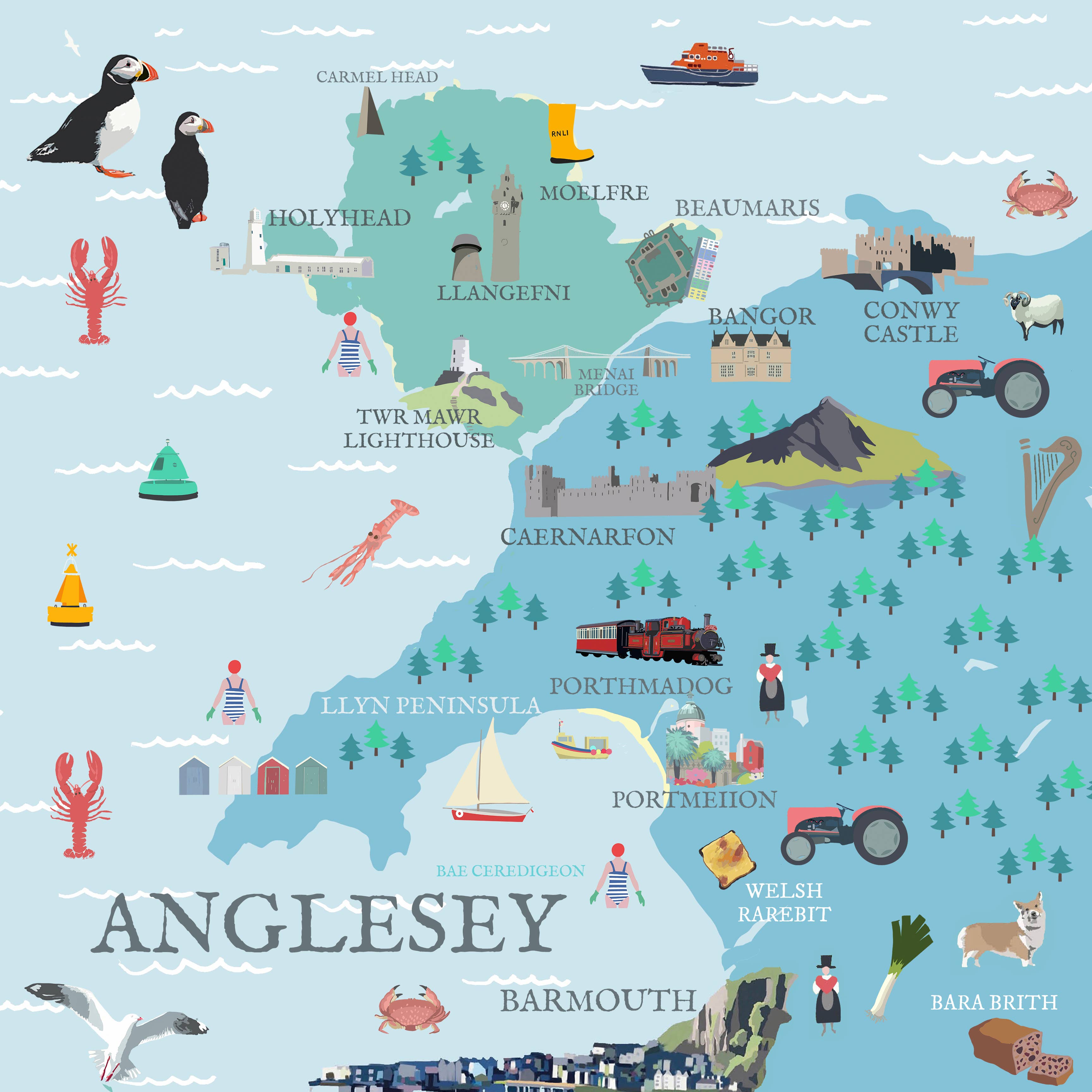 BETTY BOYNS MAPS - Vendita all'ingrosso Calamite - Magnete da Frigo con Mappa Illustrata51