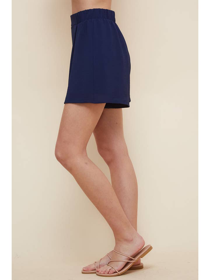 Saints & Hearts - Wholesale Shorts – Women’s - SP6119B NAVY SHORTS WITH TEXTURED FABRIC AND DARTS3