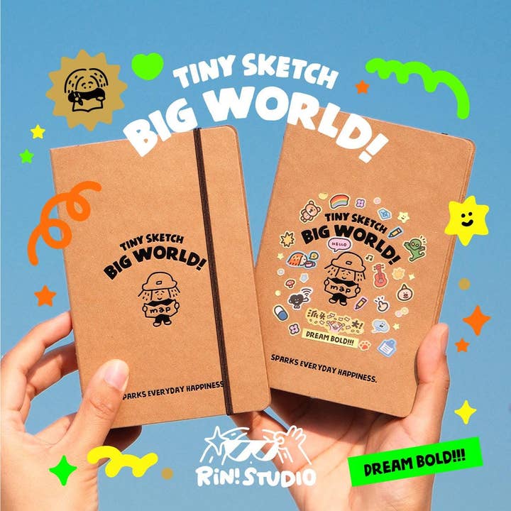 RiN! Studio US - Wholesale Notebook - A7/M5 Ring Binder Notebook: Craft Paper Journal Organizer