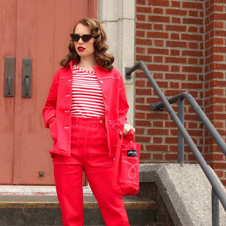 Midge Classic Reproduction Jeans - Red for wholesale by Astro Bettie