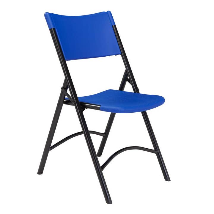 Greenwestons - Wholesale Folding chair - Green's Heavy Duty Plastic Folding Chair, Blue (Pack of 4)
