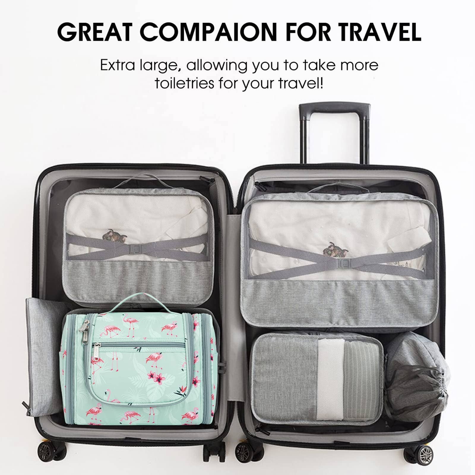 wandf – Bolsa de higiene pessoal - Mulher por atacado – wandf Bolsa de Viagem Suspensa para Higiene e Maquiagem com Estampa Animal Print6