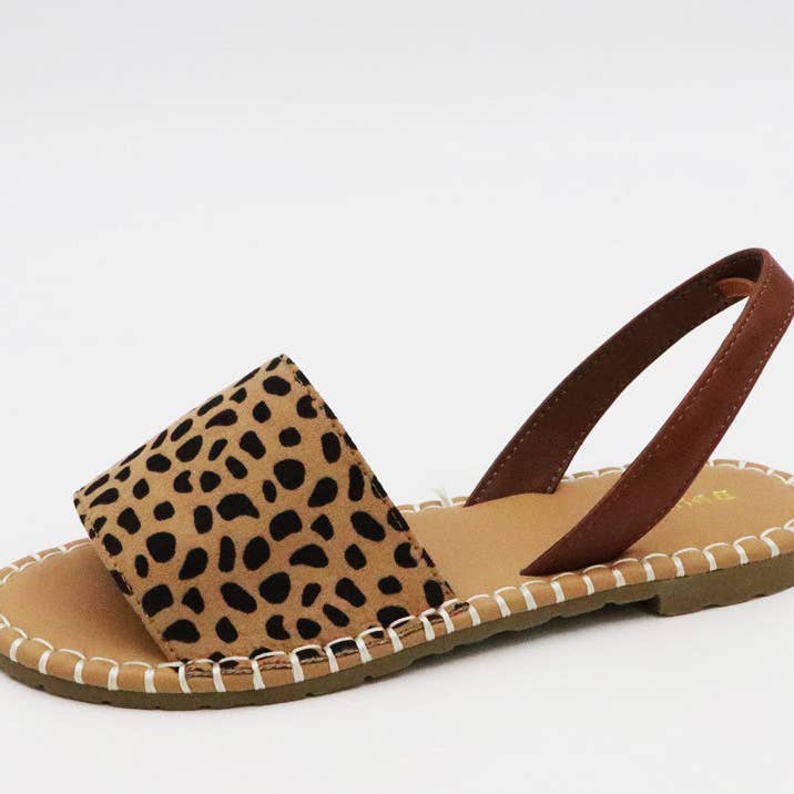 Bamboo IDRIS-62 Women Stitching Two Pieces Slingback Flat Sandals-18 Pairs Pack-9.75/Pair for wholesale by Mars Sky Shoes Wholesale