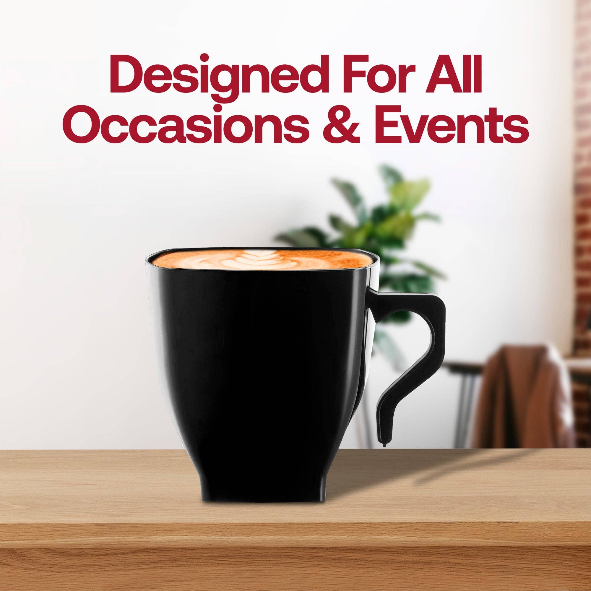 Smarty had a Party – Engroshandel Kaffekrus – 8 oz. sorte firkantede plastikkrus til kaffe - 192 stk.5