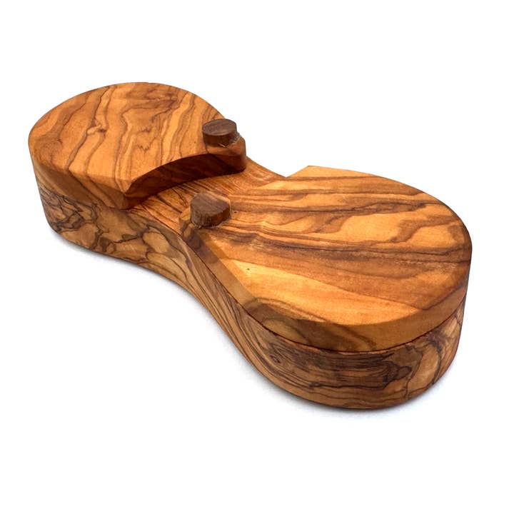 medina mood – wholesale Food storage container – Spice jar with 2 compartments handmade from olive wood 1
