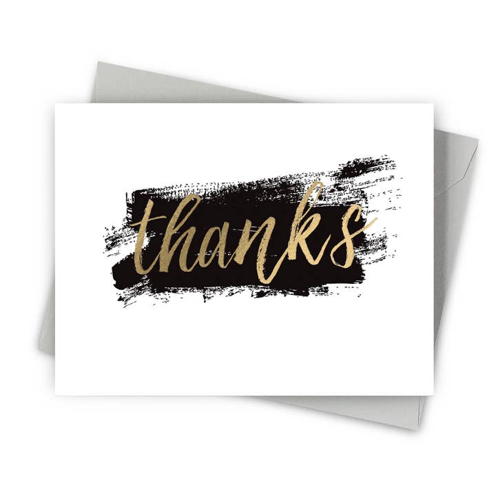 Brushstroke Gold Foil Thank You Card for wholesale by Fine Moments