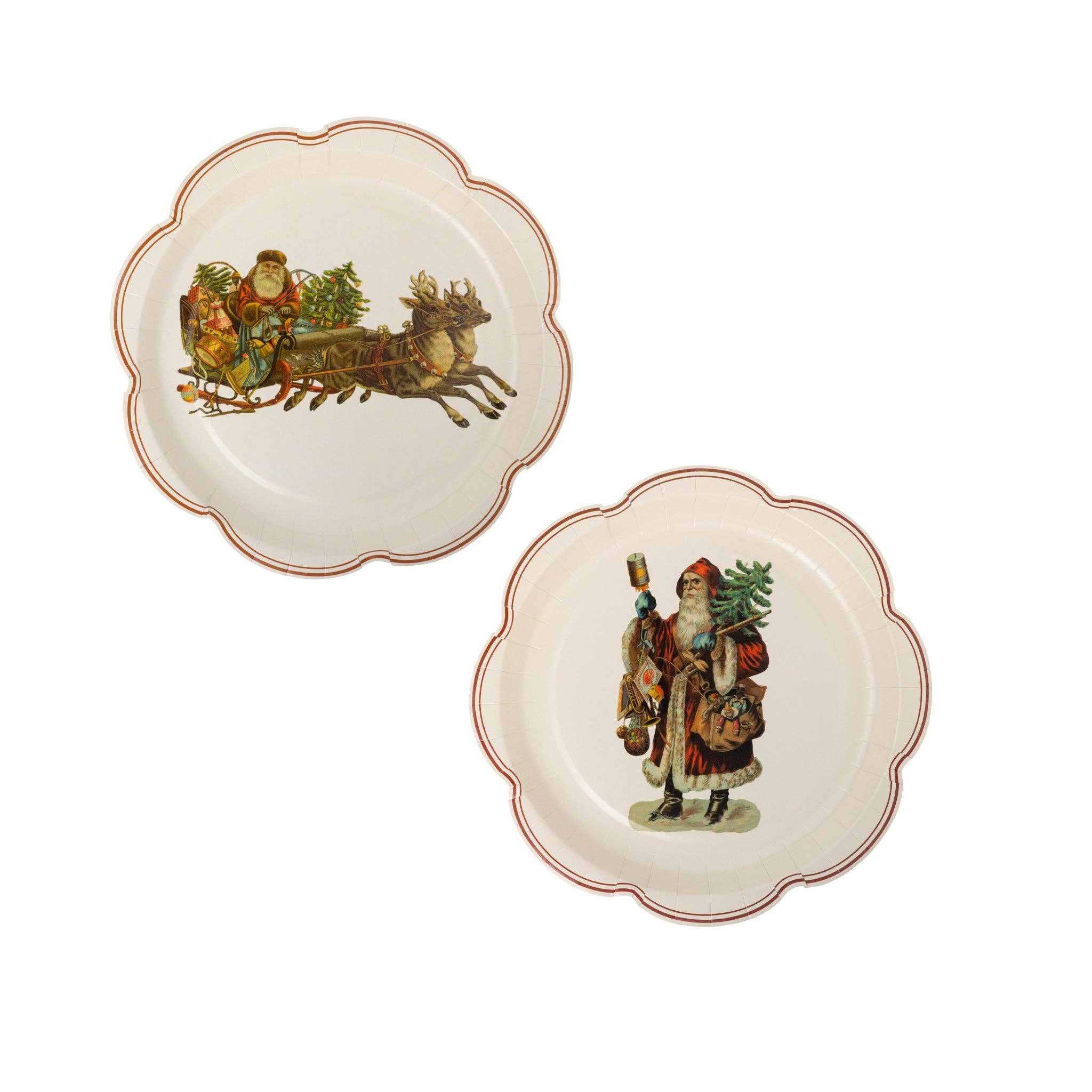 My Mind’s Eye – wholesale Disposable plate – VCH1240 - Santa Scalloped Plate Set0
