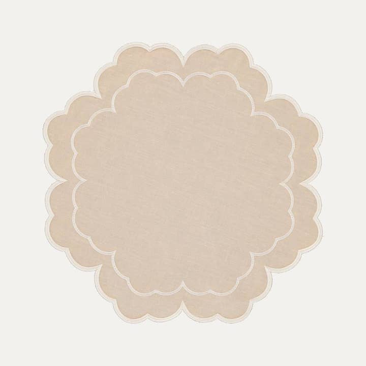 Mariaida Home - Wholesale Dinner Plate - Single Iris, Beige with White1