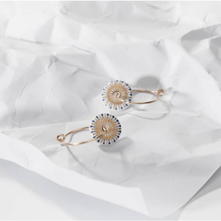 Porcelain Blue Etta Earrings for wholesale by One & Eight