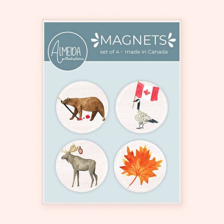 Canadian Animals II Magnet Set for wholesale by Almeida Illustrations